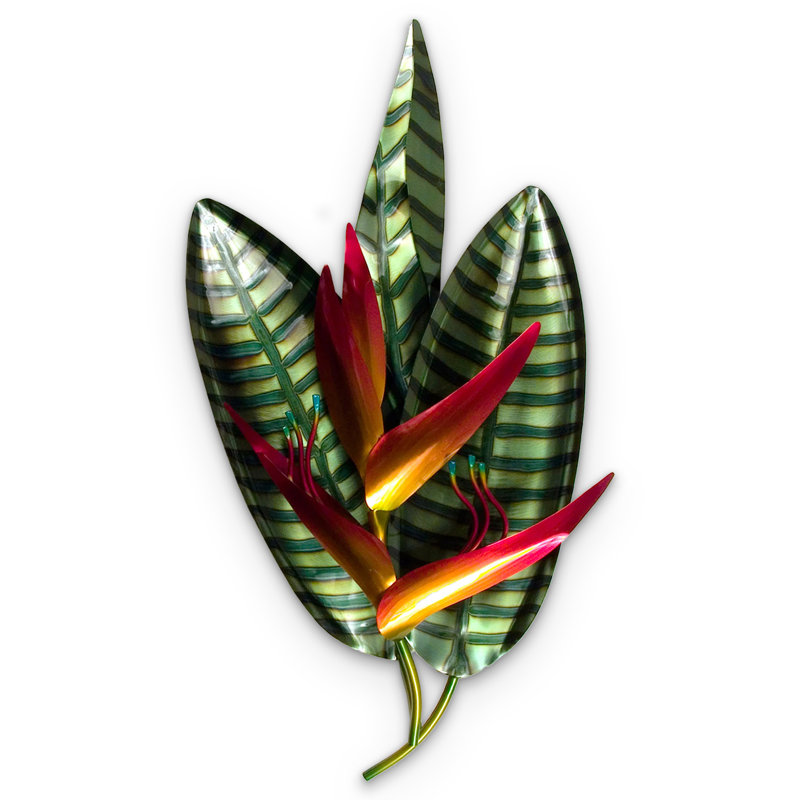 The Tropics Handmade Traditional Plants & Flowers Wall Decor on Metal