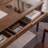 Nut-brown Rectangular Solid Wood Writing desk with drawers desk
