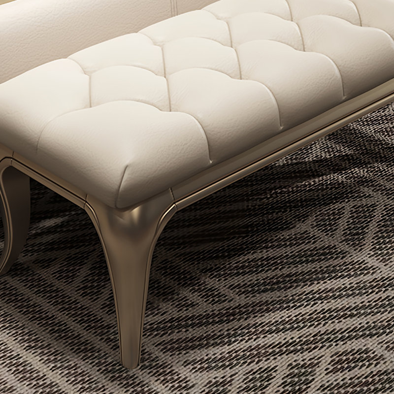 Larner Leather Match Upholstered Bench, Off White