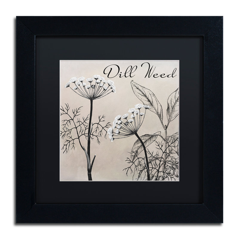 «Flowering Herbs III» par Jadaya, impression encadrée, H 11 po x l 14 po x P 0,5 po, Noir