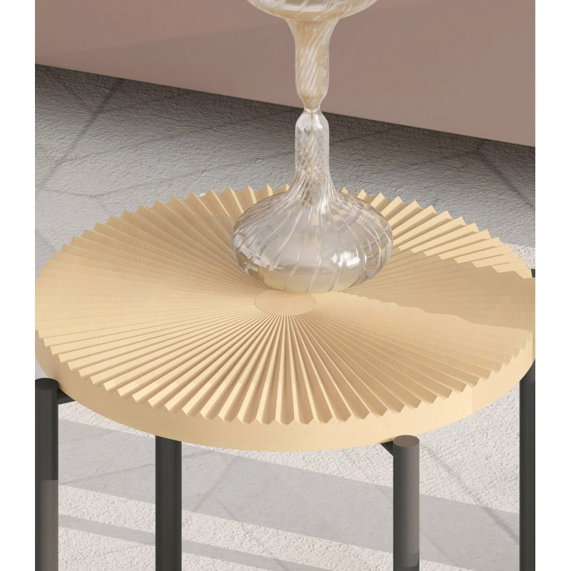 Ensemble de 2 tables basses et tables de bout, panneau de fibres à densité moyenne imperméable avec revêtement en PVC, conception cylindrique vieillie, pieds en métal noir, charme rustique classique