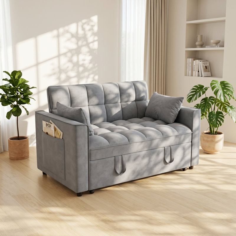 Canapé-lit convertible en velours l 53,14 po x P 33 po x H 31,38 po Averi
