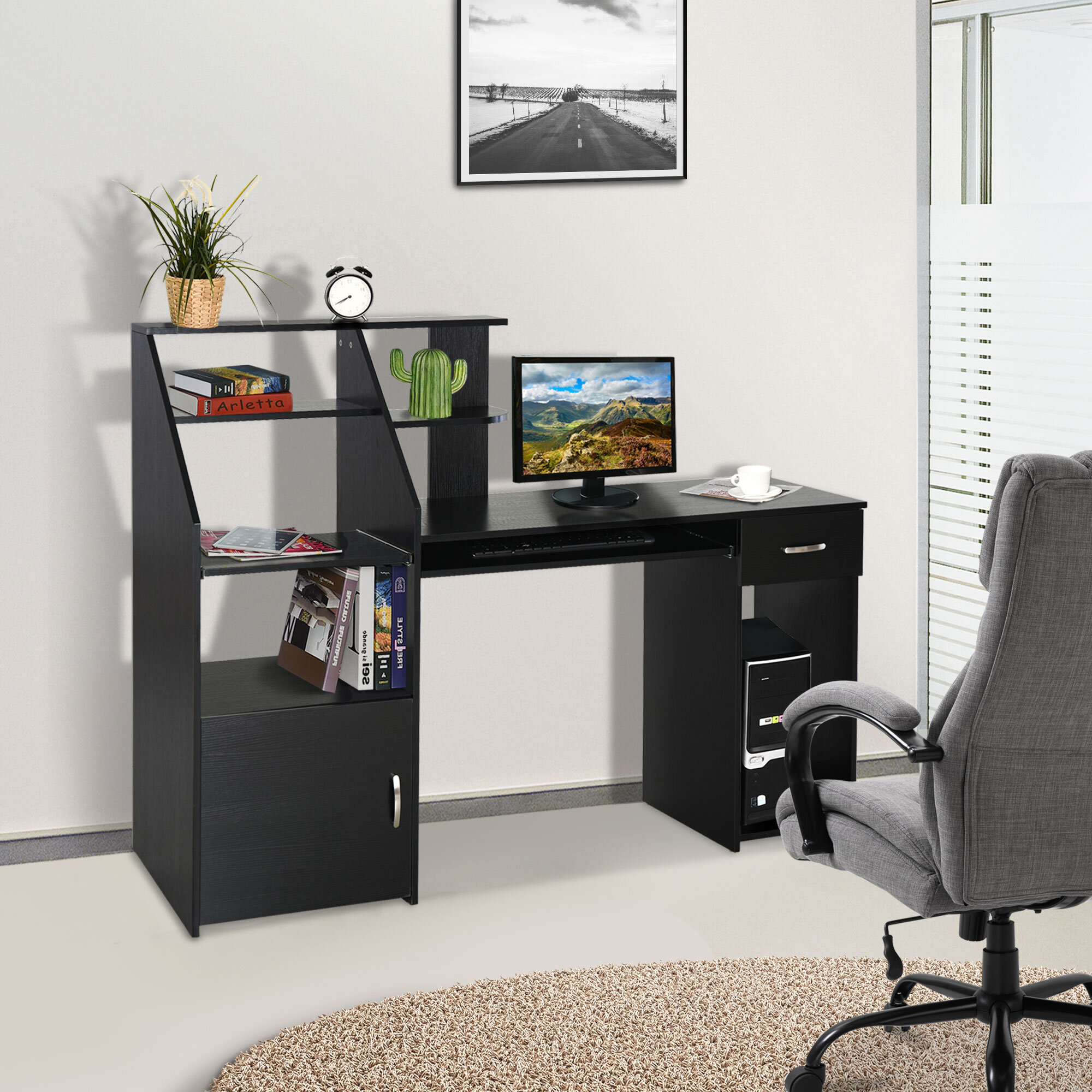 Small personal Office Furniture Set Wood Office Executive Table Loft Ins  Home Study Space Design Manager Custom Office Desk Sets