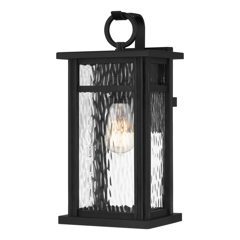 Lanterne murale d'extérieur noire Moira, H 15,75 po x l 7,75 po x P 7,25 po