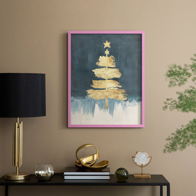 «Christmas Holiday Art CXCV», reproduction d'art encadrée - bois massif