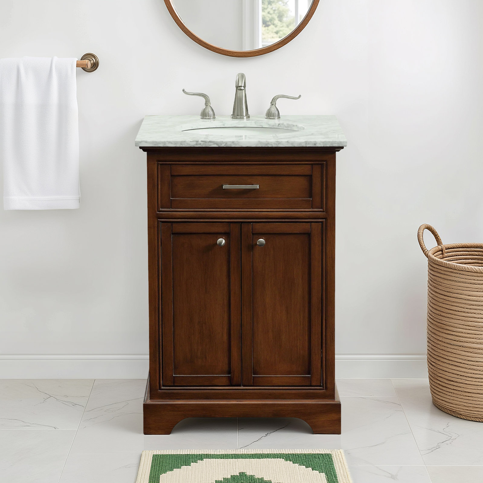 Hermes 24'' Single Bathroom Vanity, Teak