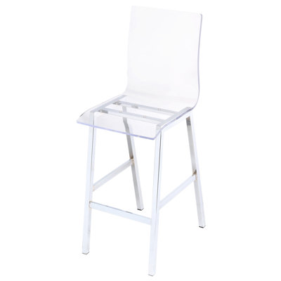 2 chaises transparentes à hauteur de comptoir avec base - élégantes pour diverses salles à manger