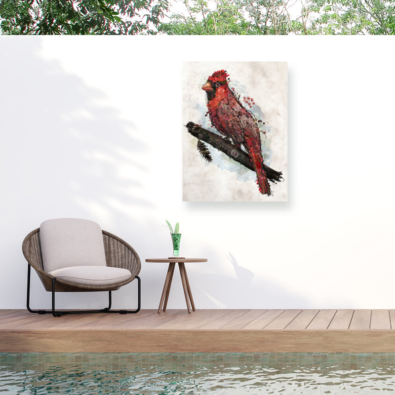 Toile extérieure Barrett Biggers Northern Cardinal, H 14 po x l 19 po