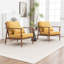 Ensemble de 2 fauteuils rembourrés en bois massif Rayn-47166223