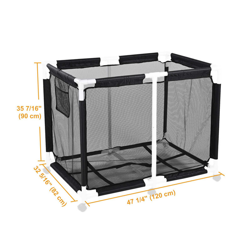  Mesh Cover Replacement for 214 Gallon Mesh Pool Storage Bin Cart XX-Large Black, Black