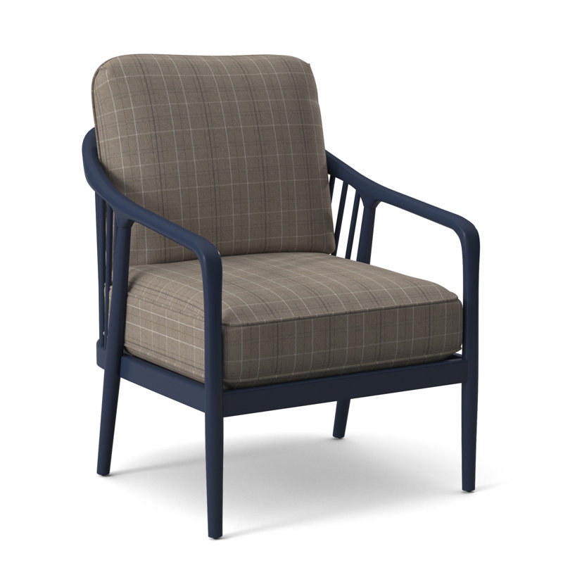 Guinevere Armchair, Taupe Plaid; 0126-73, Coffee