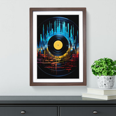 Vinyl Record Futurism Art - Framed Print