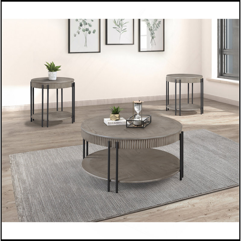 Table basse contemporaine 1Pc avec tablette de rangement