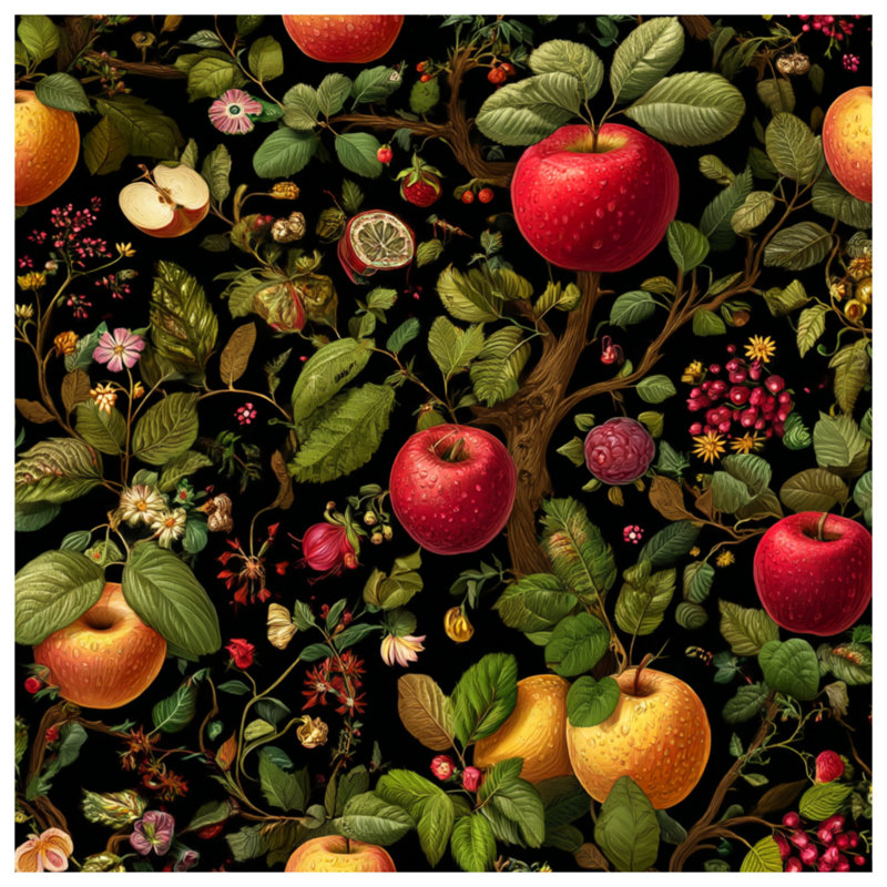 Coussin Apples, 16 x 16 inches