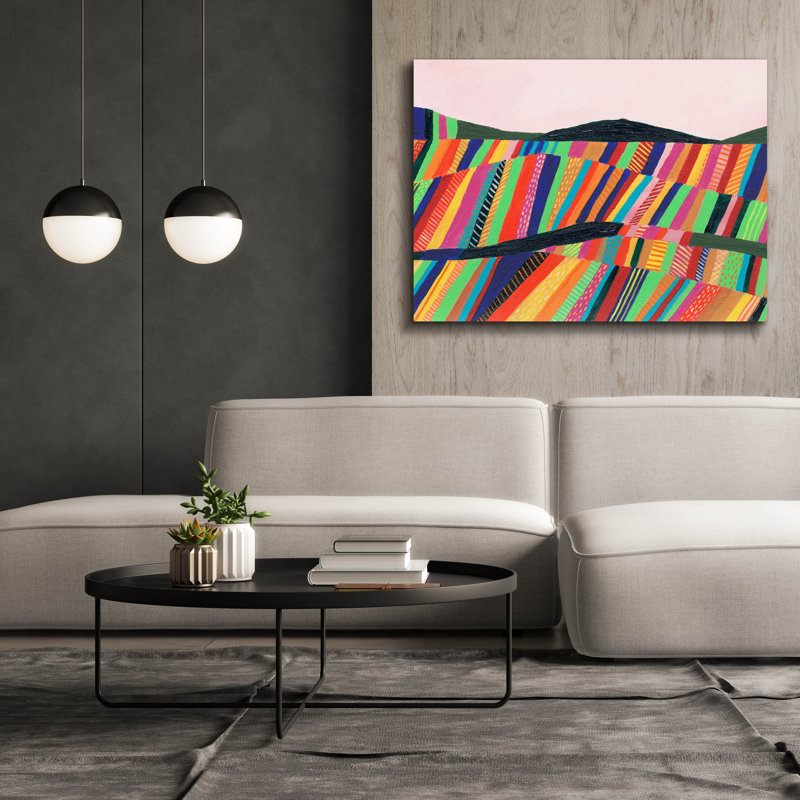 «Rainbow Fields II» par Regina Moore, H 40 po x l 54 po x P 1,5 po