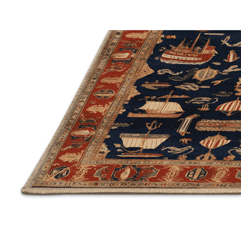 Tapis brun lavable à la machine, Rectangle de 5 pi x 8 pi