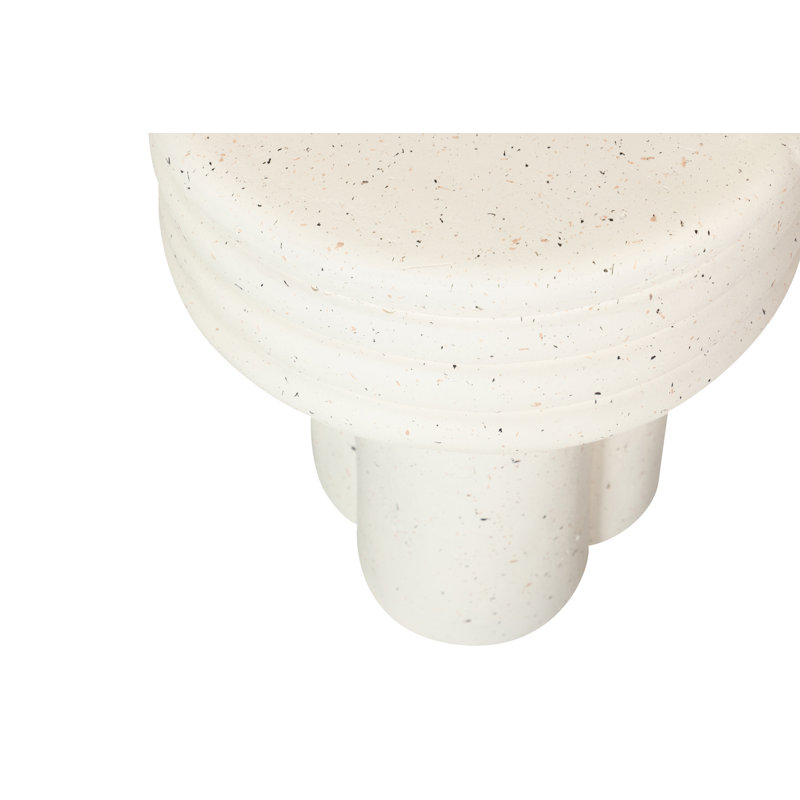 Pedestal End Table, Cream