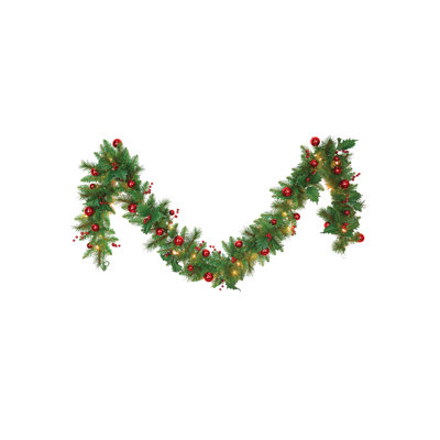 108'' in. Lighted Faux Pine Garland