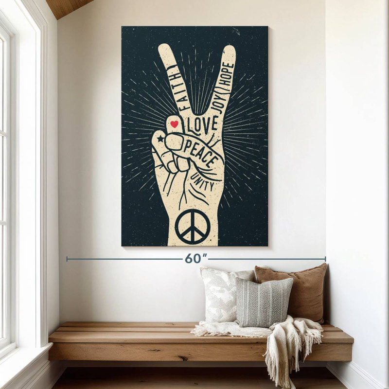 Khadjiah Peace Sign Typography, 51" H x 34" W