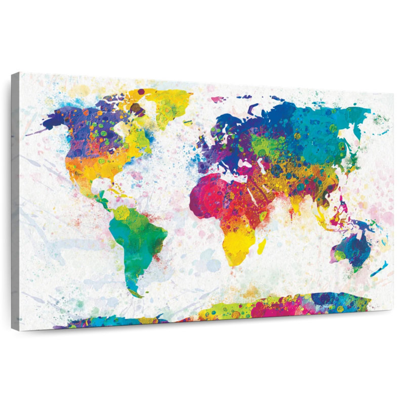 Carte du monde moucheté Aliaz, H 20 po x l 30 po