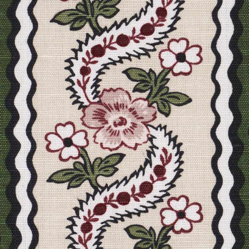 Schumacher X Rita Konig Serena Garland Fabric, Rose