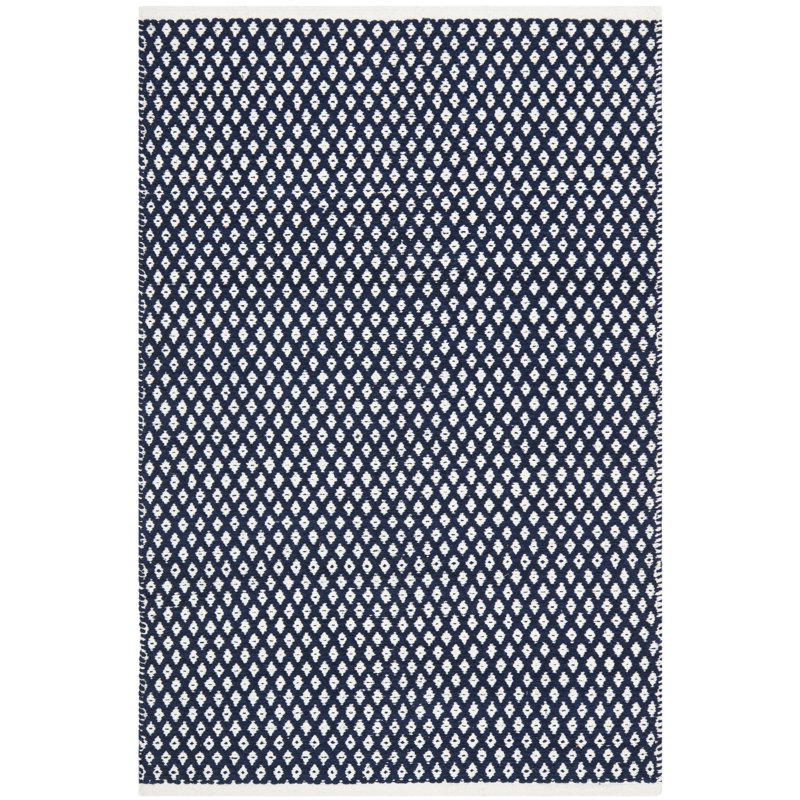 Mckenna Geometric Cotton Hand Woven Area Rug, Rectangle 122 x 183 cm