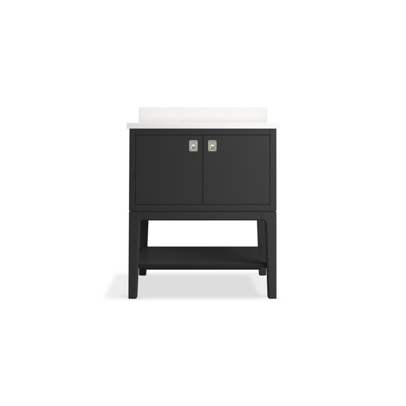 Seagrove By Studio McGee 30 in. Bathroom Vanity Cabinet With Sink And Quartz Top, Dark Warm Gray, Dark Warm Gray