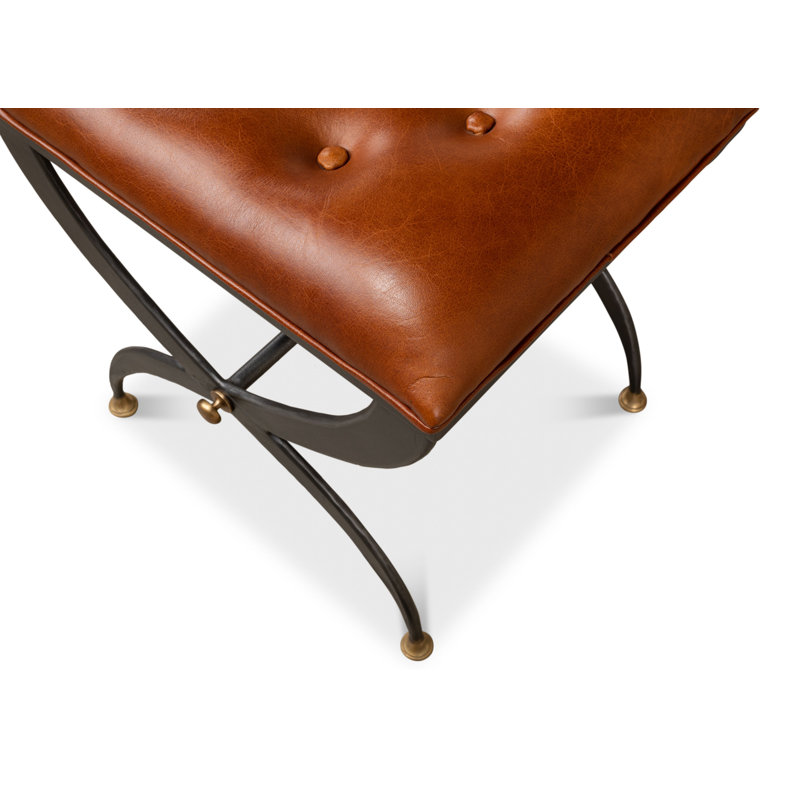Leather Accent Stool