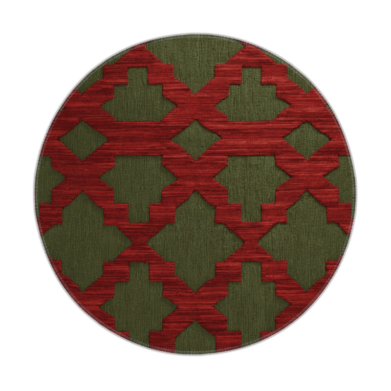 Trellis Brown Indoor and Outdoor Area Rug, Rectangle 5' x 7'