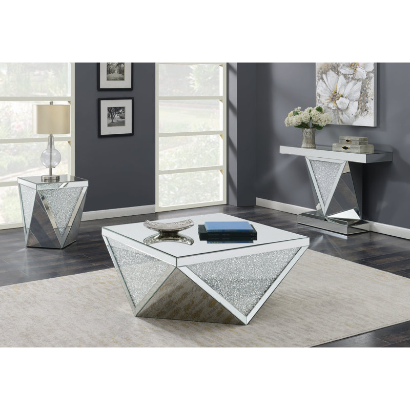 Ensemble de tables de bout à piédestal en verre 23,25 po de hauteur