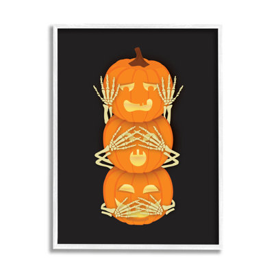 " Hear See Speak No Evil Pumpkins " by Linda Birtel