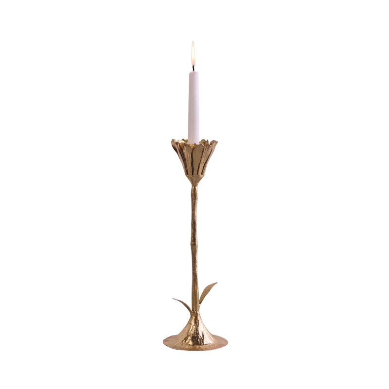 Gold Floral Candleholder, Large