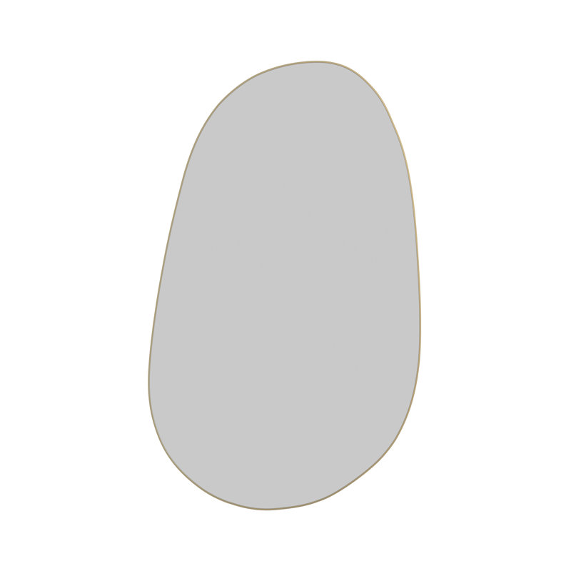 Wall Mounted Mirror, 36" x 59", Satin Brass, Oval