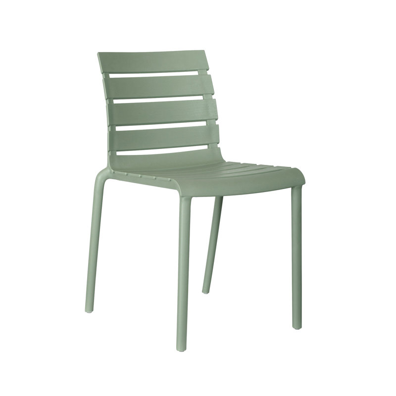 Outdoor Stacking Dining Side Chair, Aloe Green