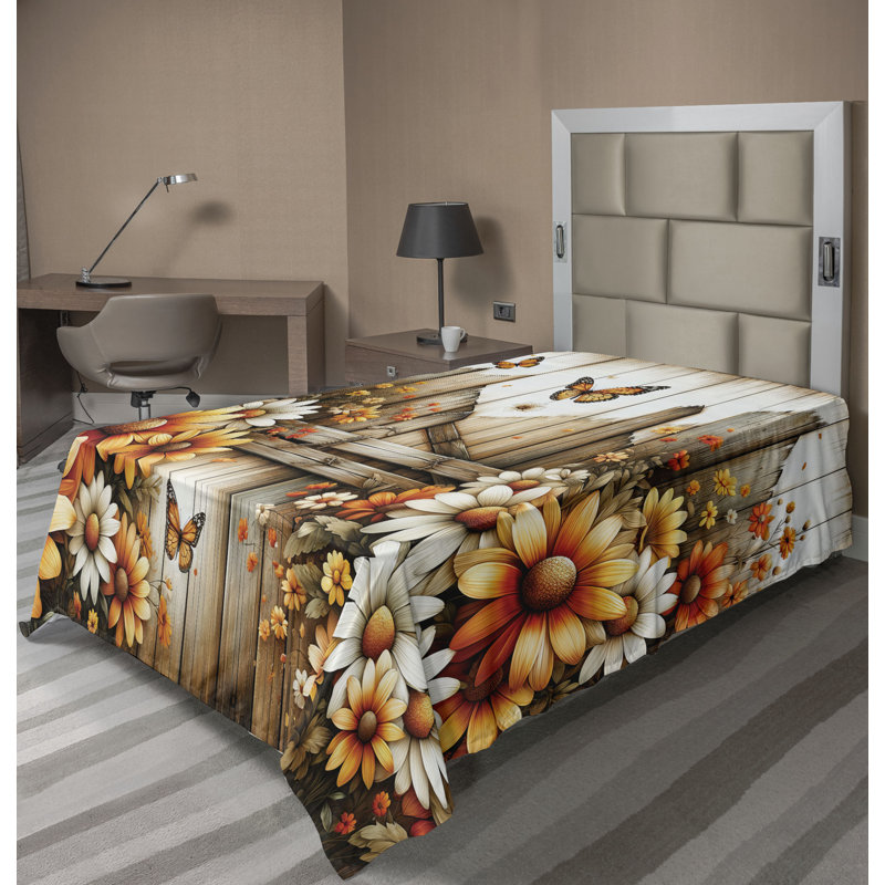 Polyester Floral Flat Sheet, Twin Flat Sheet