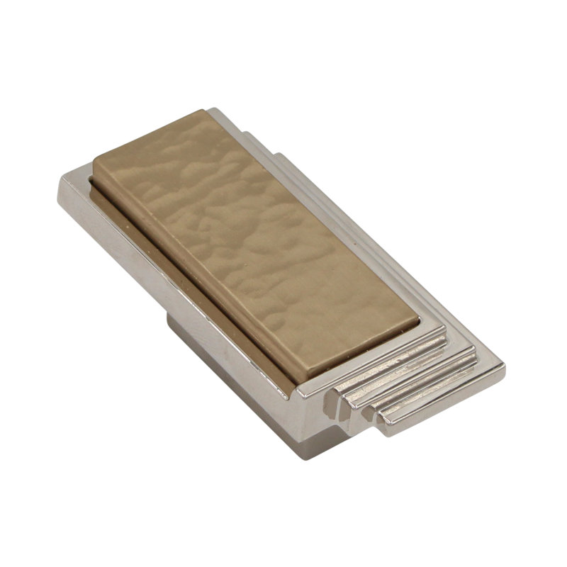 Planished 1 Center to Center Novelty Pull, Nickel/Satin Brass