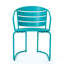 Table et chaise de bistro d'extérieur - Fer, bleu sarcelle, pour patio
