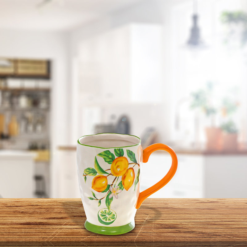 Ensemble de 4 tasses à thé en céramique avec décorations Casa