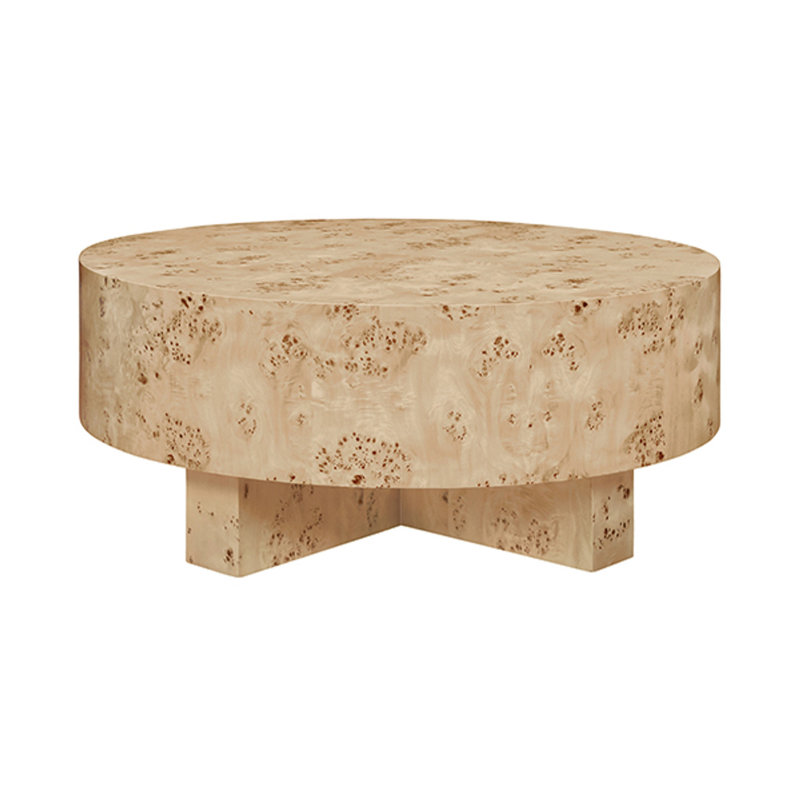 Oslo Coffee Table, Burl Wood