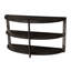 Console ovale, fini anthracite, 2 étagères, structure robuste en bois et métal, design demi-lune, gris. Parfait pour le salon, la chambre ou l'entrée.