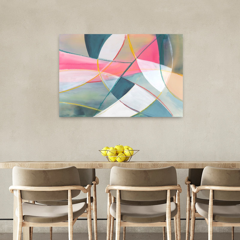 «Geometric Harmony In Motion», art mural contemporain abstrait, H 24 po x l 36 po