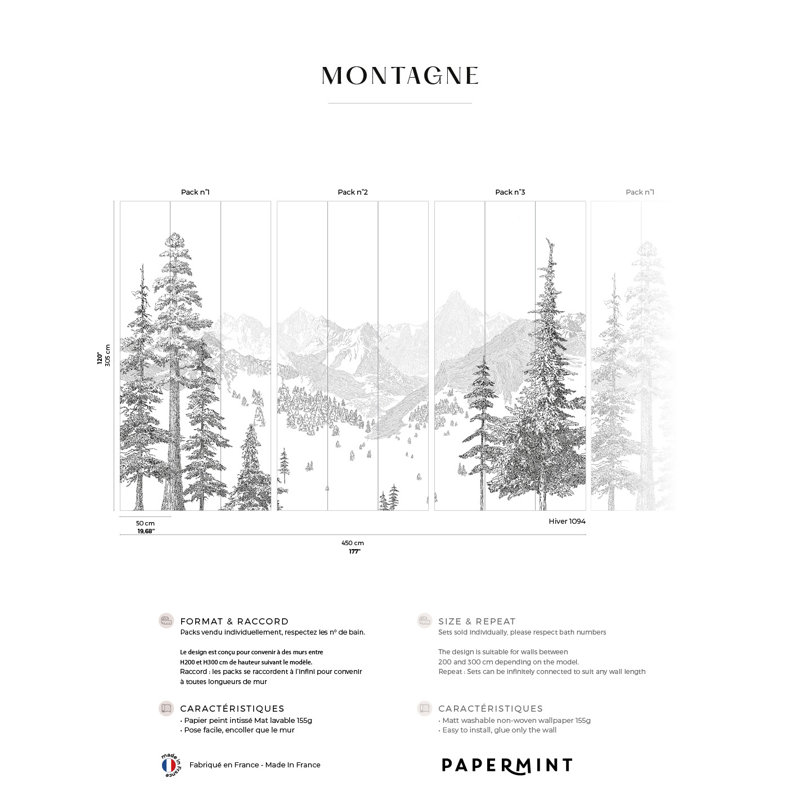 Ensemble de montagnes 1, 2 et 3 en noir