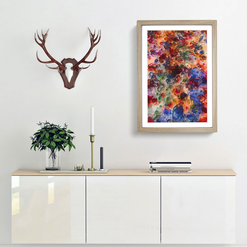 Colour Me in Abstract - Picture Frame Graphic Art Print, Oak Framed, 48cm H x 36cm W x 2cm D