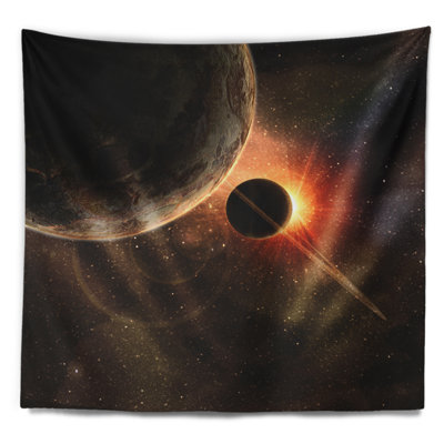 Planète avec tapisserie d'anneaux