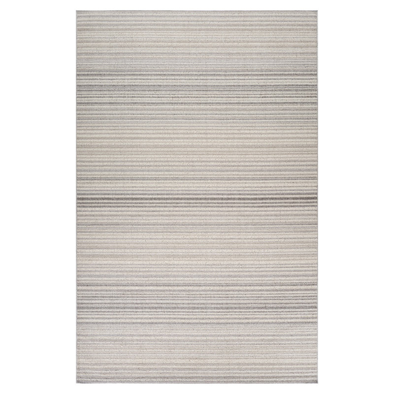 Tapis abstrait gris et ivoire 8 pi x 11 pi