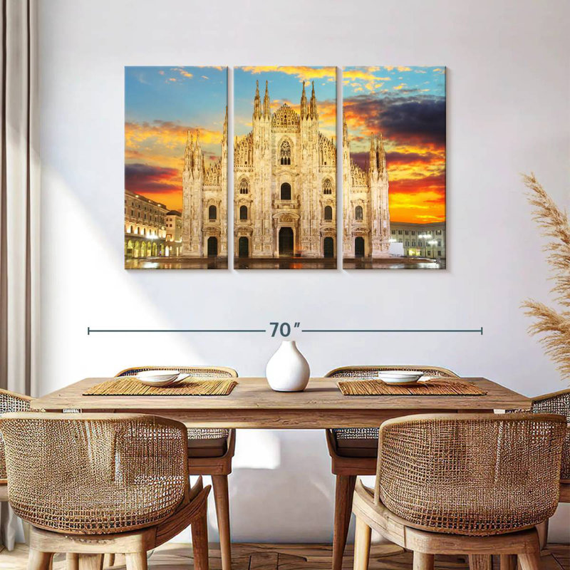 Sebbie Sunset At Milan Cathedral, 36" H x 57" W