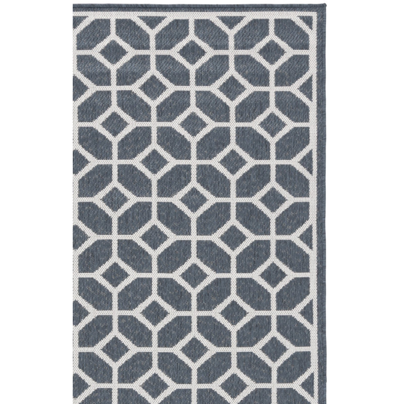 Tapis d'intérieur / extérieur à motif géométrique MSR Bh Martha Stewart, Rectangle 6 pi 7 po x 8 pi 7 po