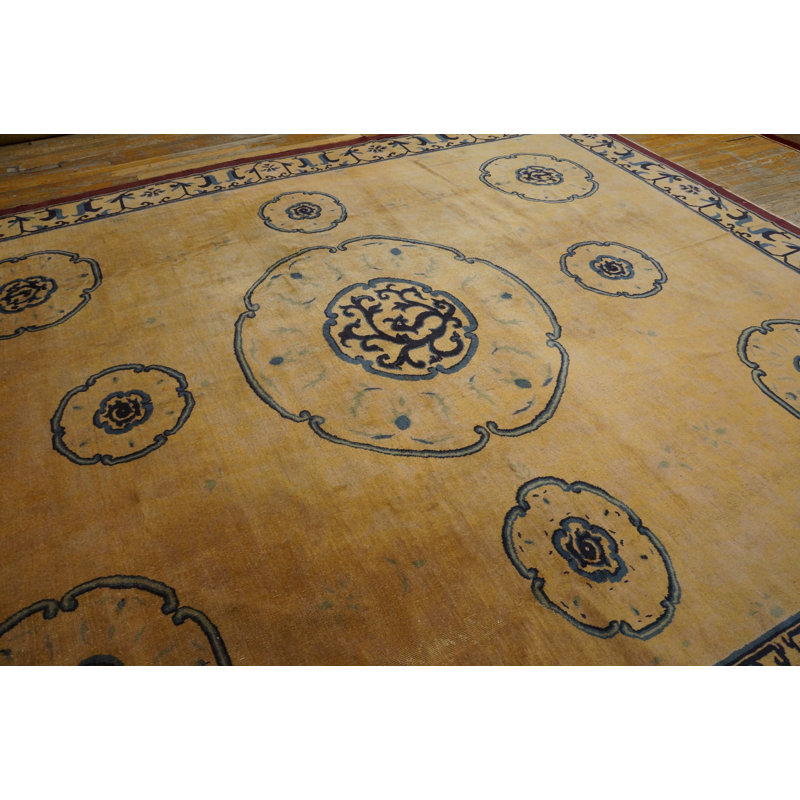 Tapis rouge antique en laine chameau, rouge