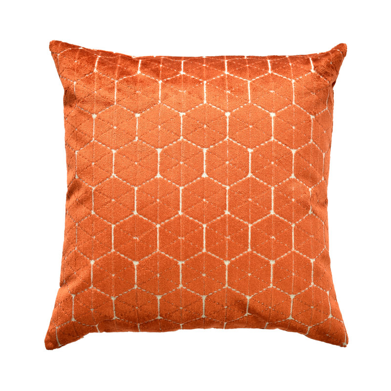 Housse de coussin géométrique, 20 po x 30 po, Orange