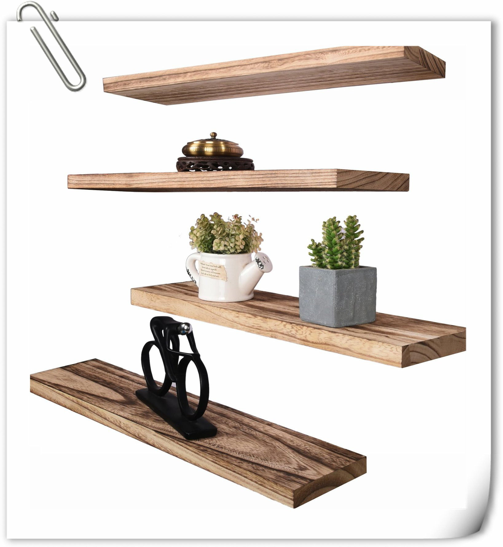 Gracie Oaks Wimer 4 Piece Solid Wood Floating Shelf Wayfair 6758